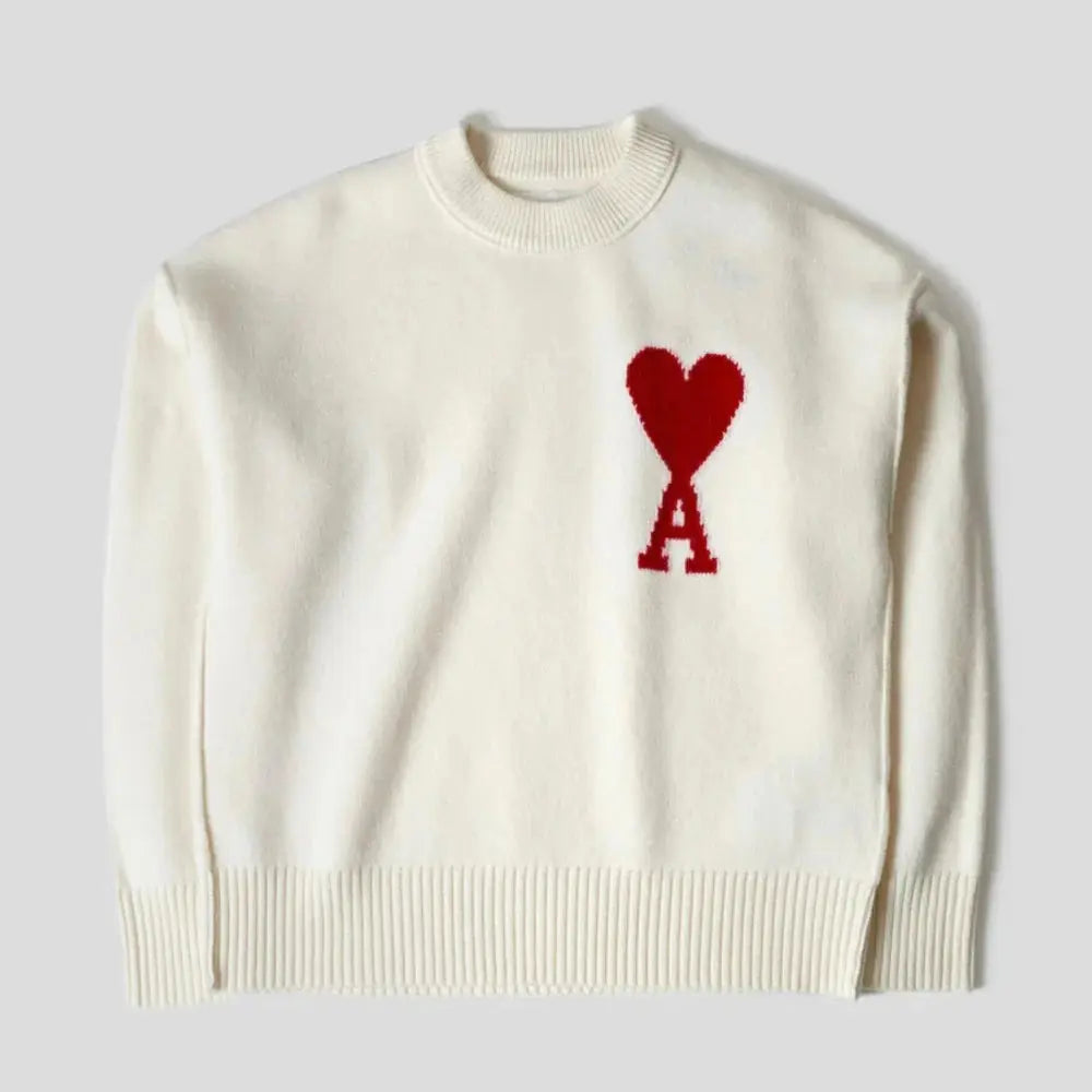 Pull Ami de Coeur en laine coloris blanc crème NEUTRAL.co