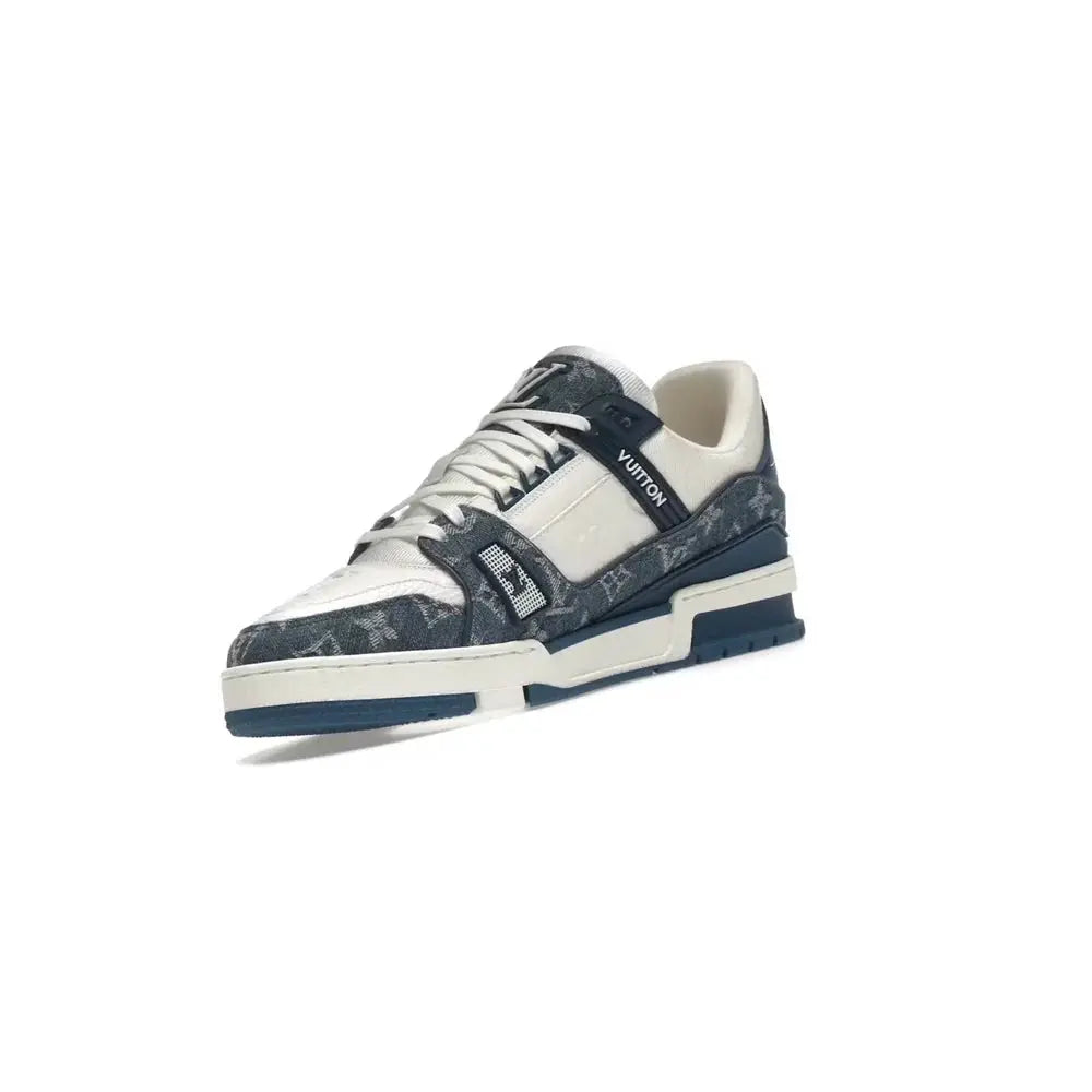 Sneakers Trainer en Denim Monogramme Bleu et Blanc NEUTRAL.co